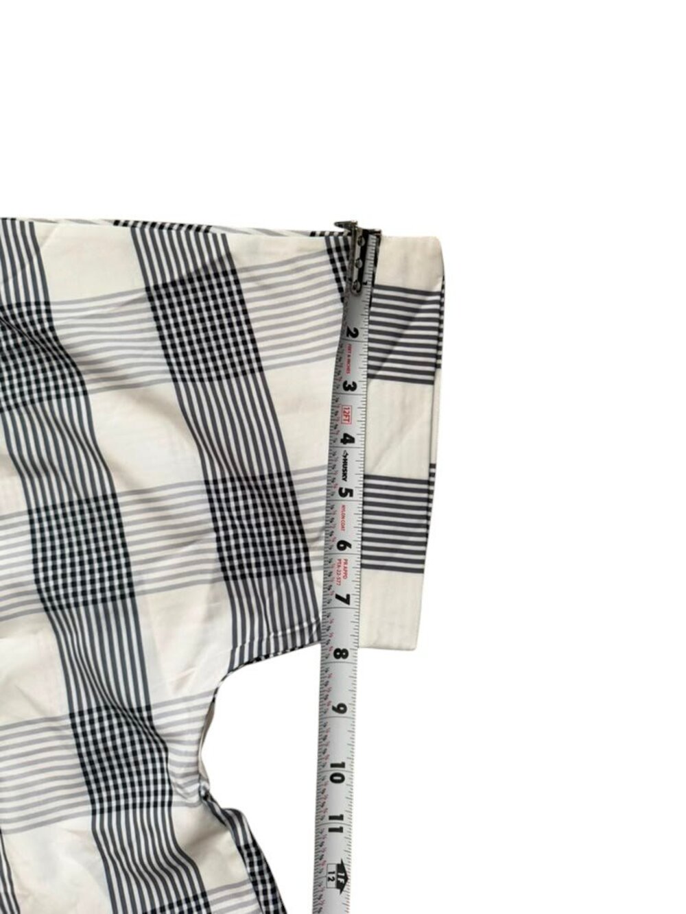 Alishebuy Women L Plaid Check Blouse Split V Neck Short Sleeve NWT. - Picture 5 of 7